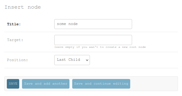 Insert Node Form